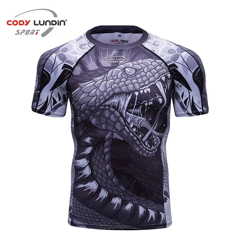 MMA BBJ Rashguard T Shirts Men Short Sleeve Compression Shirt Muay Thai Monkey GI Kickboxing Shirts Sport Breathable Boxe Tops